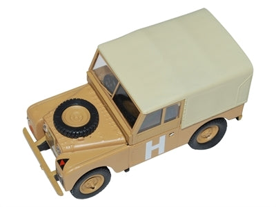 DA1237 - LR Series Military Miniature in Sand, 1:43 Scale Diecast Model Accessory Land Rover Range Rover 