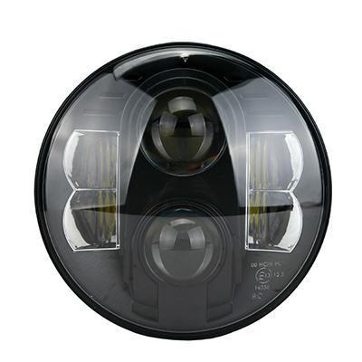 LED78BL | 7"" round LED headlamp 12/24V BLACK 78Watt LHD (PAIR)