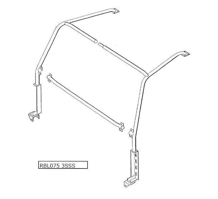 RBL0753SSS | Def 130 Crew cab roll cage front external (can't be installed without rear section)