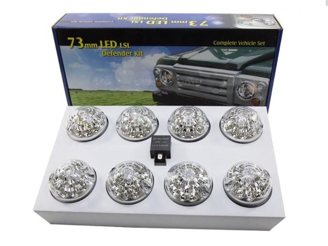 BA 9718 | LED 73MM CLEAR LAMP UPGRADE KIT SUITABLE FOR DEFENDER & SERIES VEHICLES